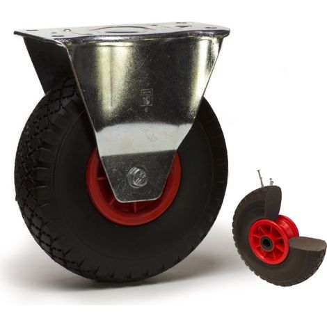 Roulette fixe diamètre 260 mm roue pneumatique increvable - 75 Kg (1/2)