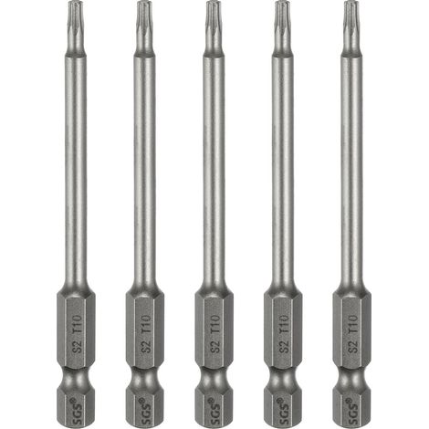 5Pcs Embout Tournevis T10 Tête Torx Douille Hexagonale 1/4" (1/5)
