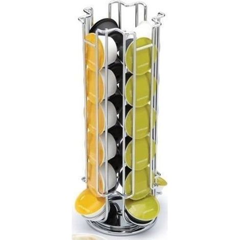 Porte-capsules Acier chromé 24 capsules Cylindrique (1/4)