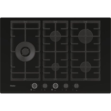 Haier I-Move Series 6 HAVG7WL5WS6B-1 Piano cottura da incasso 74.5 cm Gas 5 fuochi Vetro temperato Nero (1/5)