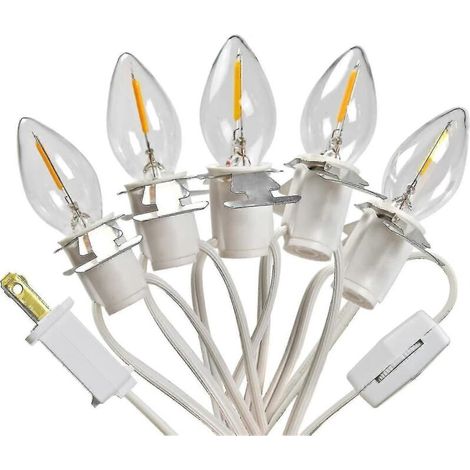 Guirlande lumineuse de Noël avec 5 ampoules LED C7 et 5 ampoules LED incluses. (1/5)
