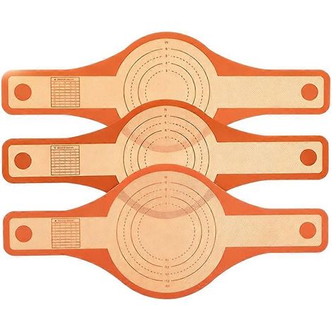 Ensemble de 3 tapis de cuisson antiadhésifs en silicone, plus larges, pour cocotte en fonte, avec poignées plus longues. (1/5)