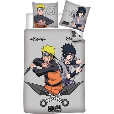Parure de lit réversible Naruto et Sasuke 140x200 cm