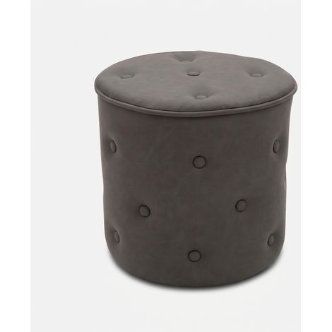 Pouf tondo imbottito in similpelle Alaska (1/3)