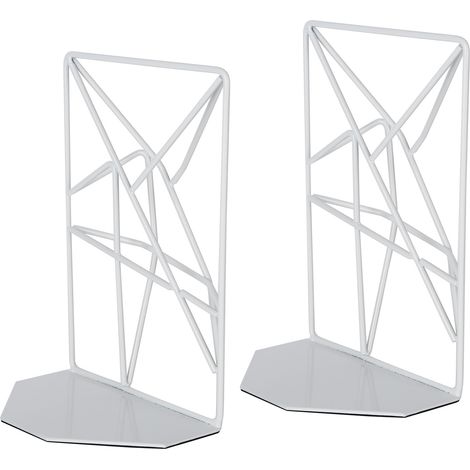 Support Livre Métal Creux 2 Pièces, Socle Livres Stable Antidérapant, Porte-Cartes Décoratif pour Bureau (1/5)