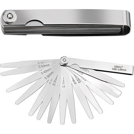 1 Jeu De Cale Soupape,17 Lames Acier Inoxydable,0.02-1.00mm Précision,Mécanique Auto,Moto (1/5)