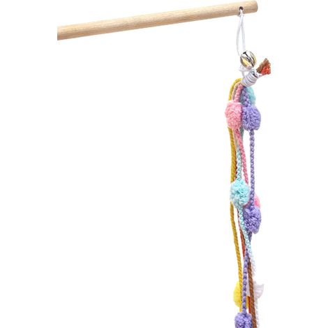 1 jouet à mâcher pour chat, bâtonnet en bois avec boule de laine, 40 cm, idéal jeu interactif et stimulation (1/5)