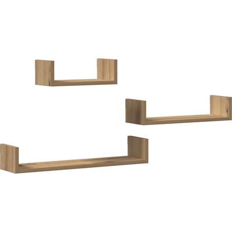 Maison Exclusive - Wandregale 3 Stk. Artisan-Eiche Holzwerkstoff