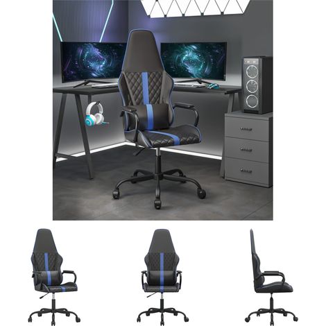 The Living Store Gaming-Stuhl Schwarz und Blau Kunstleder - Gaming-Sessel (1/5)
