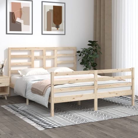 Bed Frame without Mattress Solid Wood 160x200 cm vidaXL (1/5)