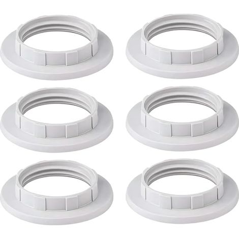 6 Pièces Blanc Plastique Anneau Réducteur Abat Jour E14 28MM, Accessoires pour Abat-Jour Bague Plaque Convertisseur d’Adaptateur, E14 Anneau Réducteur d'Abat-Jour pour Lampe de bureau, Plafonniers