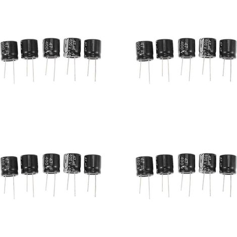 20 condensateurs électrolytiques en aluminium 400 V 47 µF 18 x 20 mm (1/5)