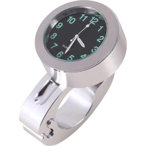 Horloge de guidon de moto étanche – Aluminium billette – Résistante aux chocs – Installation facile sur guidon 7/8' à 1' (1/4)