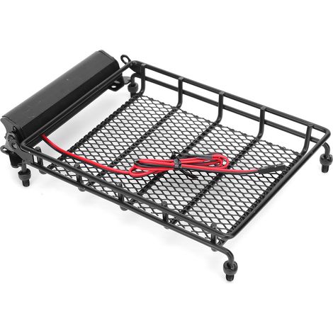 Metall-Dachgepäckträger mit LED-Beleuchtung, passend für MN D90 99S RC-Car-Modell (1/5)