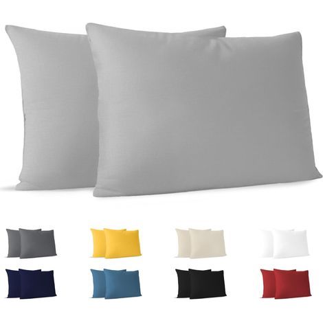Taie Oreiller 50 x 70 cm Coton (Lot de 2) 100% Coton Jersey 150 GSM -Beige - Taie d'oreiller 50x70 cm- Housse de Coussin Résistant et Hypoallergénique pour Oreiller 50x70 cm (1/5)