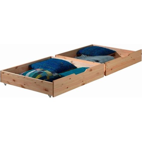 Rangements lit Elise - bois de pin (1/2)