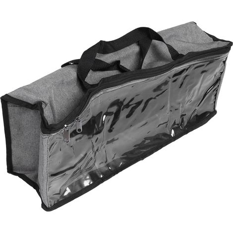 Sac de rangement transparent en PVC gris, grande capacité, anti-poussière, idéal pour la maison et les voyages. (1/5)