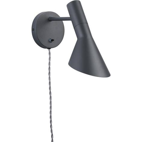 Aplique De Pared Diseño Con Cable Y Enchufe "Marlene" - Gris