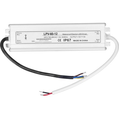 Alimentation étanche LED 60W 12V DC en aluminium LPV-60-12 pour éclairage extérieur