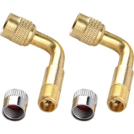 2x rallonges de valve(90 degrés), rallonge de valve, adaptateur de valve, angle de valve, valve, valve de pneu pour voiture, moto, vélo, scooter (1/5)
