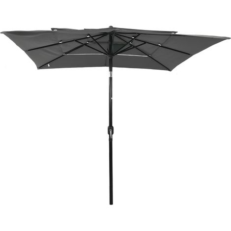 Maison Exclusive - Sonnenschirm mit Aluminium-Mast 3-lagig Anthra