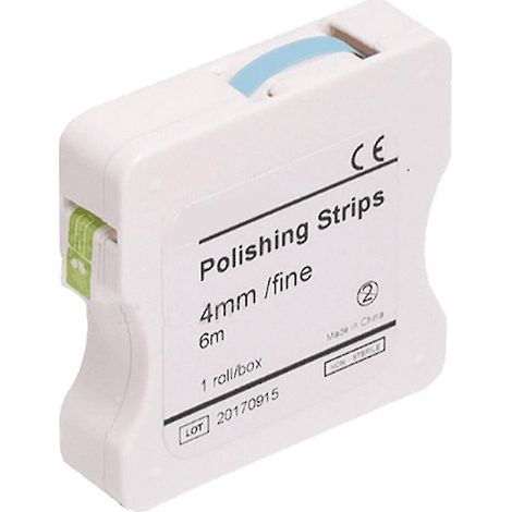 Rolle/Schachtel mit zahnärztlichen Polierstreifen, 4 mm Polierstreifen für Zähne, abrasive Finishstreifen.