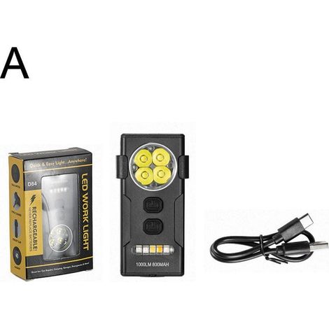 Mini-Hochleistungs-Taschenlampe mit 4 LEDs und wiederaufladbaren magnetischen LEDs