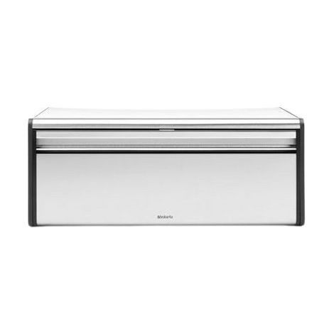 Brabantia 236709 Portapane con Apertura a Ribalta Acciaio 18 L Chiusura Magnetica Maniglia Grande Fondo Bugnato colore Acciaio