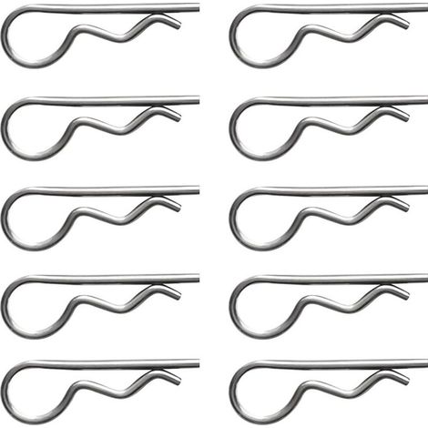 10pcs Goupilles Fendues Clip De Ressort Acier Inoxydable 304 Fixation De Voile Bateau Bricolage Maison - 1.2x22mm (1/4)