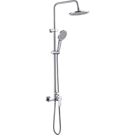 Barra de baño cromada monomando con rociador redondo (1/2)
