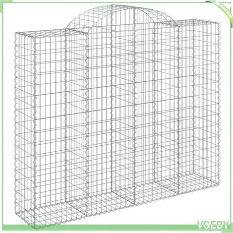 Panier de gabion arqué - FAFEICY - 153498 - 200x50x160/180 cm - fer galvanisé - fil 3,5 mm (1/4)