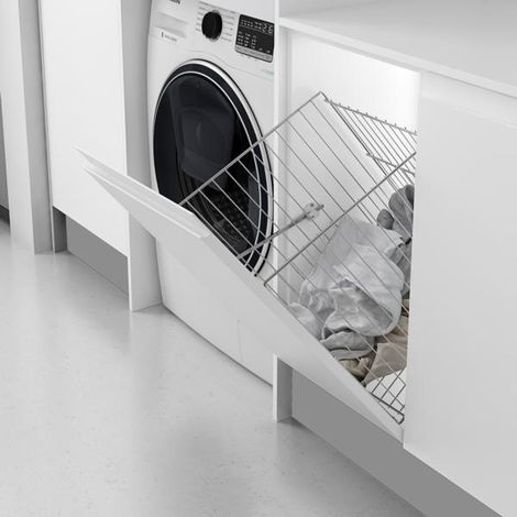 Panier à linge 60 cm – Acier chromé – Fond grillé – Charnière compas incluse – 545 x 500 x 420 mm – Menage Confort (1/3)