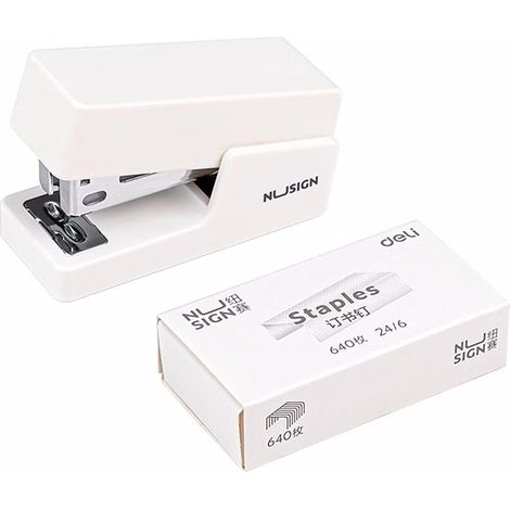 Agrafeuse Mini - 24/6 et 26/6 - Pour Bureau École et Maison - Capacité 20 Feuilles - En Plastique Haute Résistance et Métal - 1 Pièce (1/5)