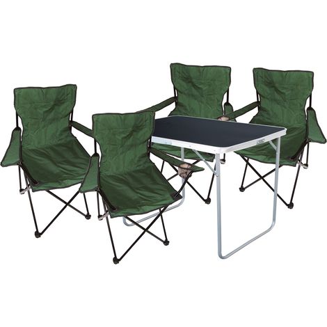 5-tlg Campingsessel Grün + Campingtisch-MMC330870B+4xMPO2432 (1/4)
