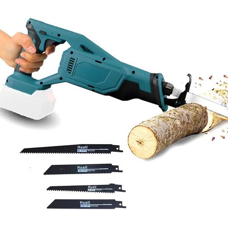 Scie sabre,Scie à sabre sans fil, scie alternative, lames 4x, pour le plastique en bois et le métal, (batterie non incluse), compatible avec la batterie Makita (1/5)