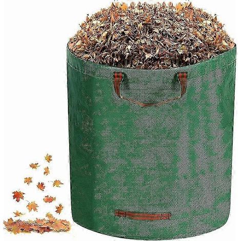 Sac à déchets de jardin RHAFAYRE 272L vert, avec poignées, indéchirable, pliable et réutilisable. (1/4)