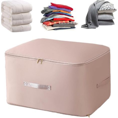 Rose, XL, sac de rangement auto-compressible super peu encombrant, sac de rangement à compression sous vide pour couette, libérez plus d'espace dans votre placard (1/5)