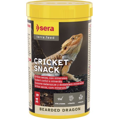 Sera Bearded Dragon Cricket Snack - Grillos Secos para Dragones Barbudos - 250 ml (34 g)
