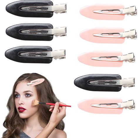 Pinces À Cheveux - Sans Dent - Pour Frange - En Plastique Et Acier Inoxydable - 8 Pièces (1/5)