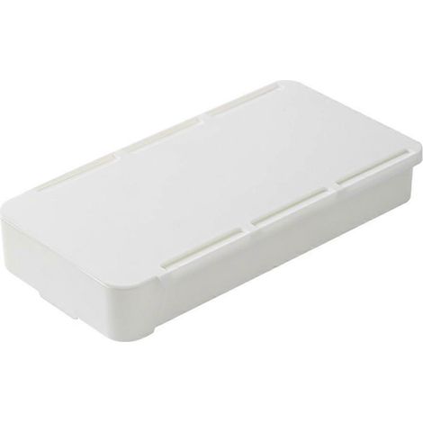 Organisateur de tiroir sous bureau, boîte de rangement invisible, porte-accessoires de bureau auto-adhésif, blanc (1/5)