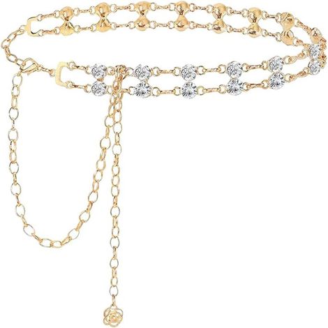 Chaîne de taille pour femme en métal, ceinture décorative couleur or modèle ZW664 (1/5)