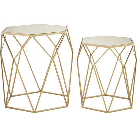 Premier Housewares Avantis Set of 2 Hexagonal Side Tables (1/5)