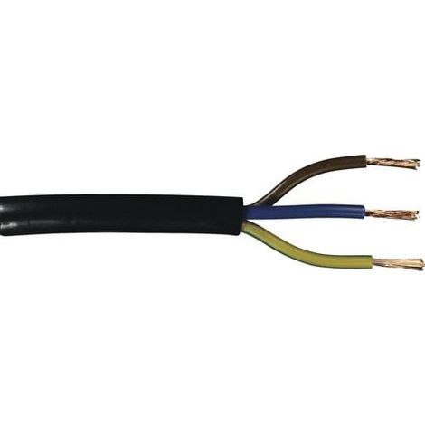 Schlauchleitung H05VV-F 3 x 1,0 - 5 Meter, schwarz Schlauchleitung