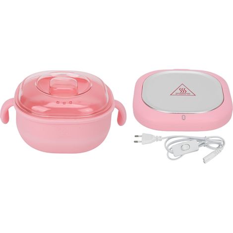 Chauffe-cire à épiler rose 400ml, chauffe rapide 220-240V EU, pot en silicone pour cire dépilatoire (1/5)