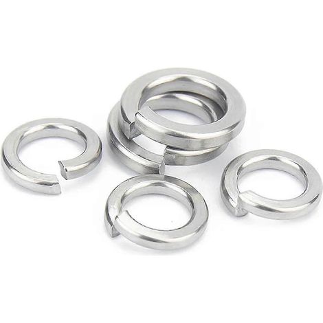 Rondelles métalliques A2, rondelles frein à ressort fendues, joint élastique de blocage M1.6 M2 M2.5 M3 M4 M5 M6 M8 M10 M12 GB93 (M3 100 pièces) (1/4)