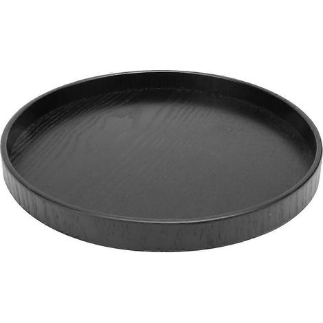 Soucoupe en bois noir ronde pour tasse à thé, plateau de service élégant pour salon de thé et café, support de présentation (1/5)