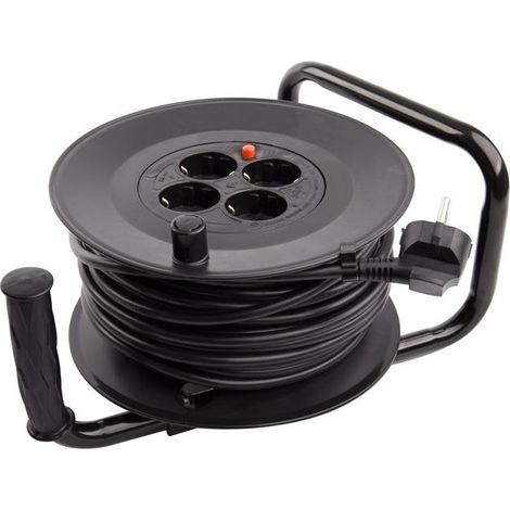Kabelverlängerungsrolle 25m glatt 3x1.5 mm Schwarz (1/4)