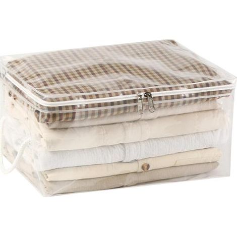 Sac de rangement pliable en vinyle transparent de 40 litres avec fermeture éclair (1/2)