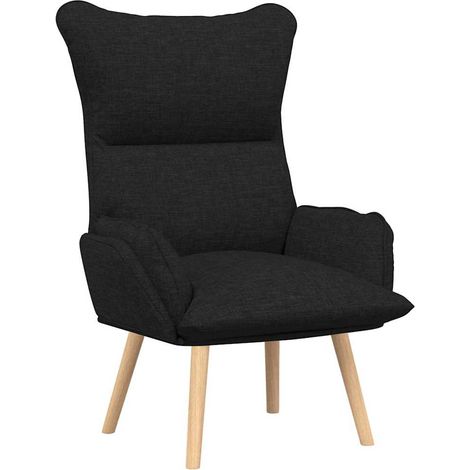 Fauteuil de Salon，Chaise，Fauteuil relaxant Noir 69 x 74 x 93 cm tissu CFW140863 (1/5)