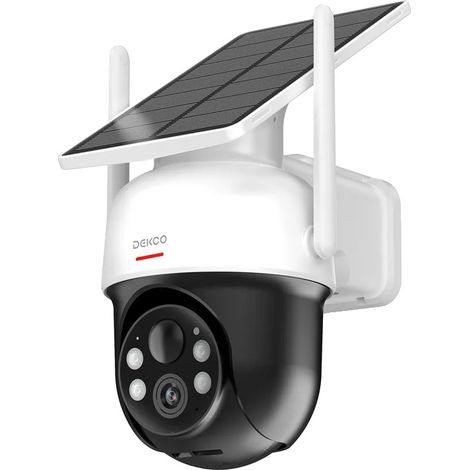 Cámara de seguridad con cobertura de 360 grados, alimentada por energía solar, paquete de 4 unidades, enchufe europeo (tipo B). (1/2)